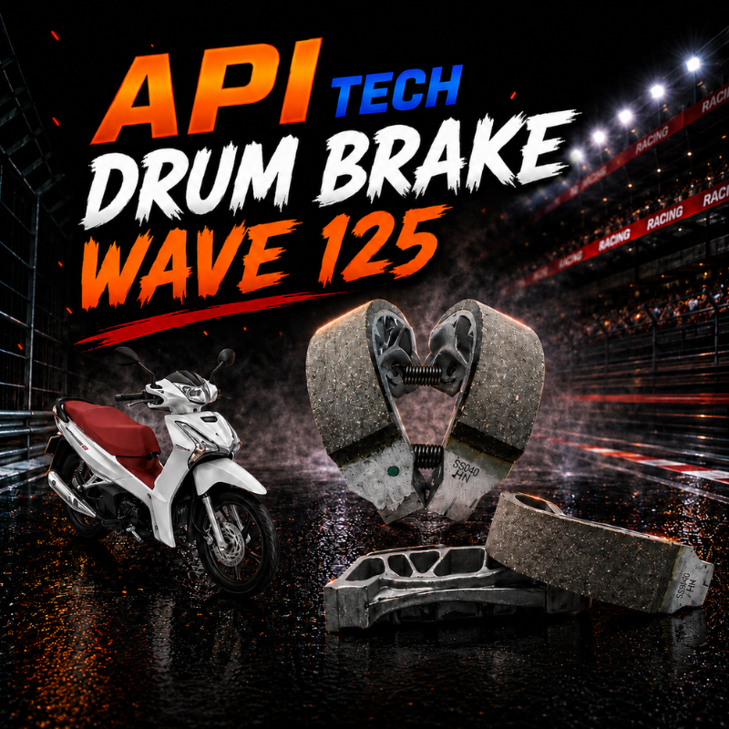API Tech ดรัมเบรค ผ้าเบรค Honda Wave